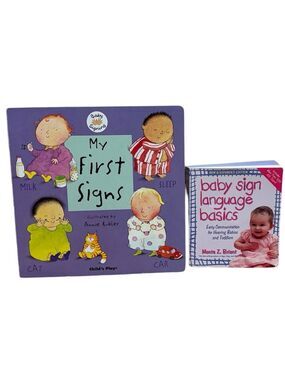 Baby sign language bundle my first signs board book parent education set EUC